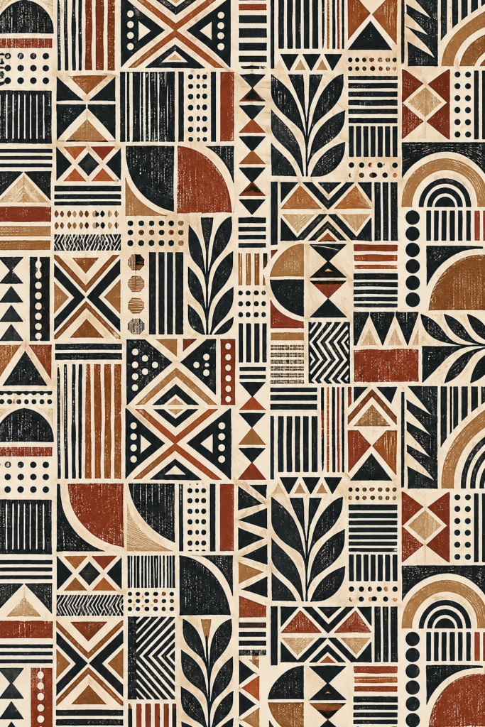 Earthbound Geometry — Tribal Mosaic Textile Print
